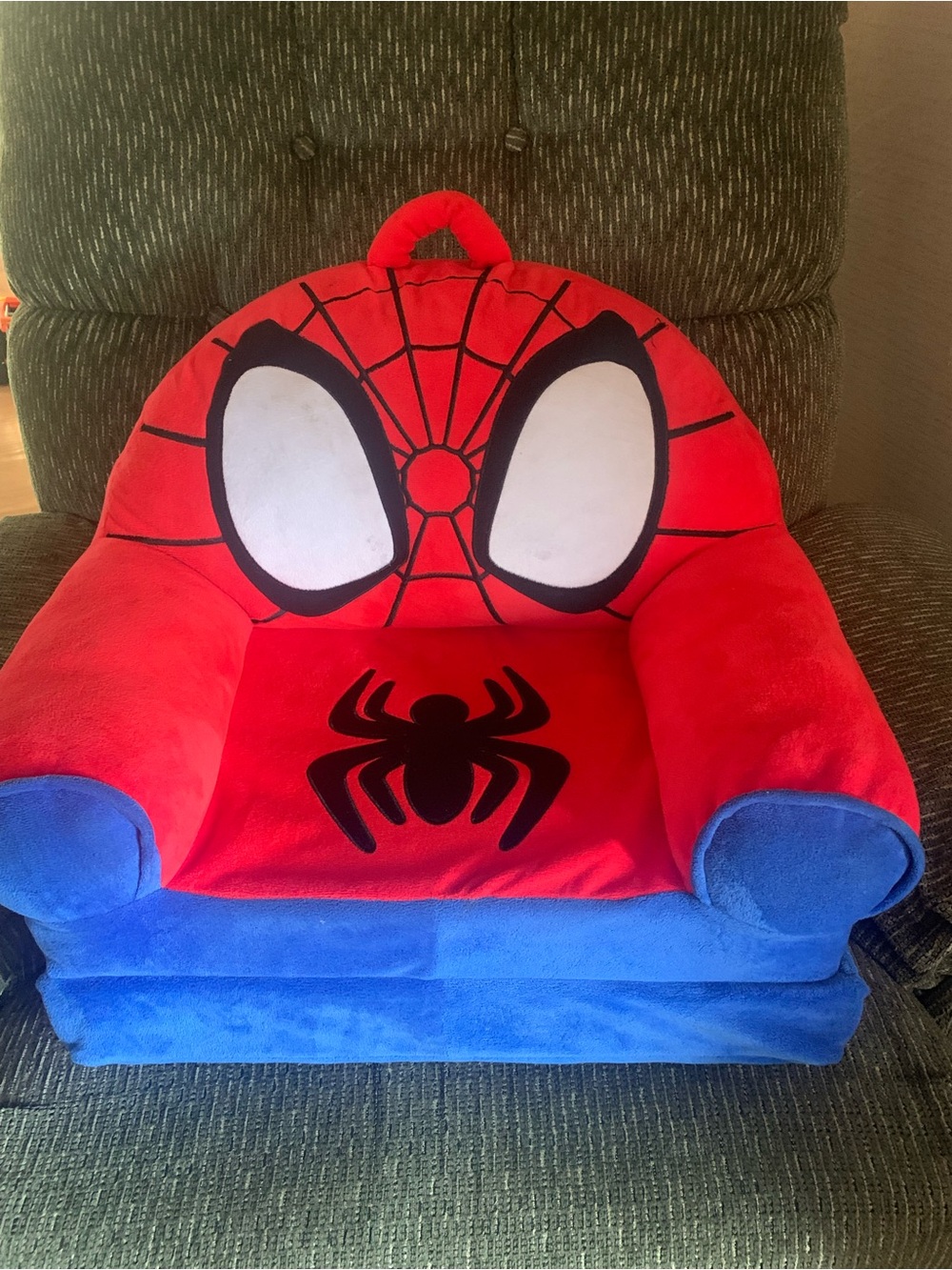 Kids Red and Blue Spider-Themed Costume Chair